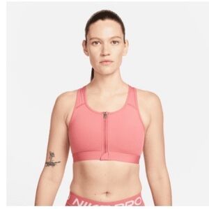 Nike Swoosh Zip-front Sports Bra